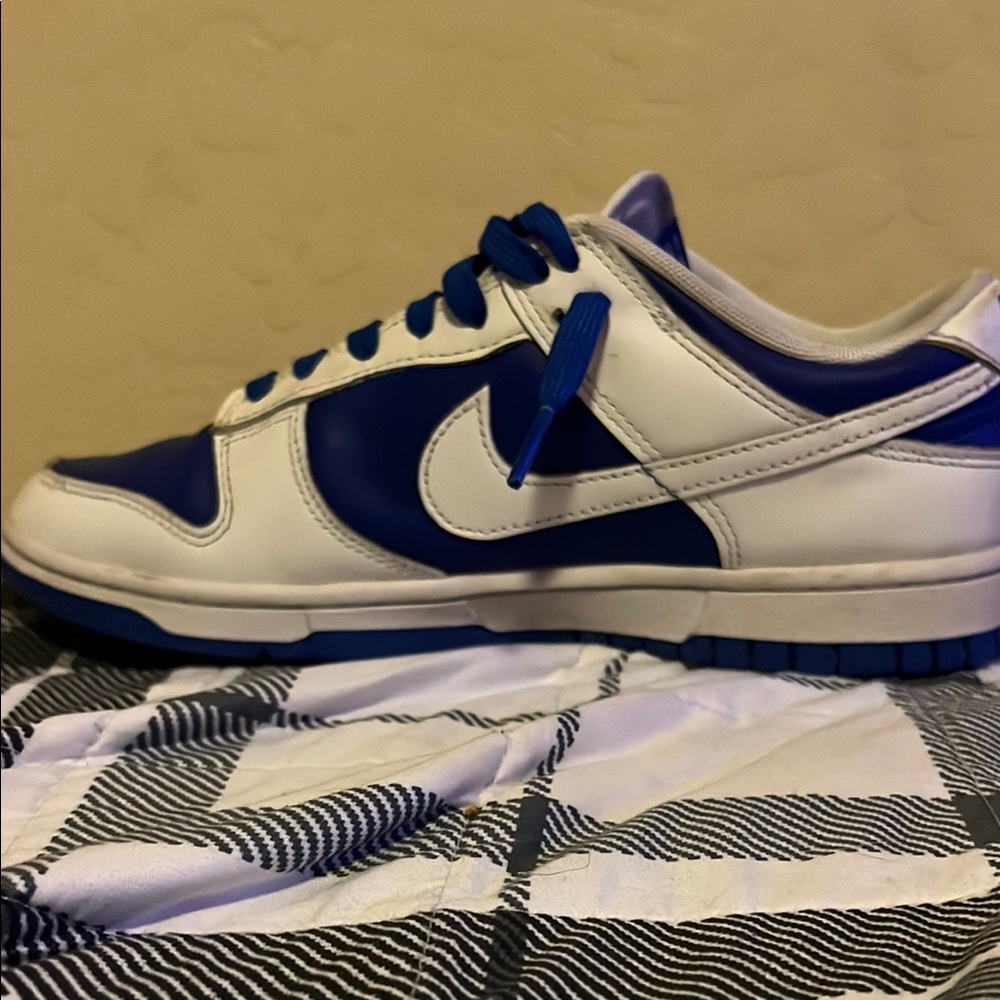 Blue and White Sneakers